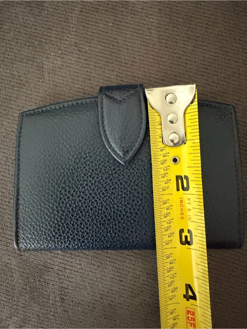 COACH Vintage 90s Madison Kisslock Black Blue Pebbled Leather Card Case Wallet - Picture 5 of 5